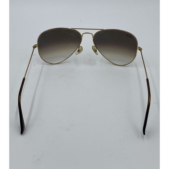 Ray Ban RB 3025 Large Aviator Gold Brown Grey 58MM 58 14 Sunglasses Classic Auth - Picture 10 of 10